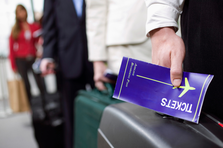 Man with a boarding pass